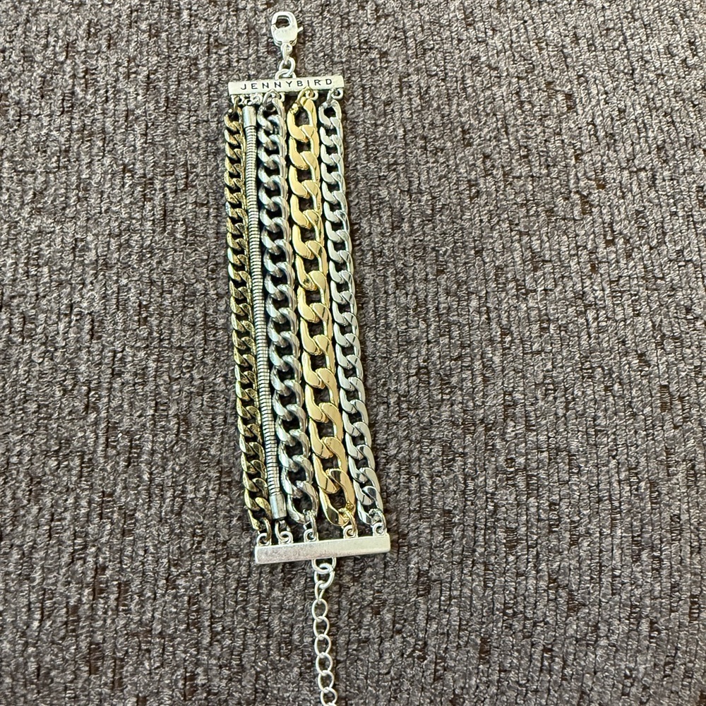 Jenny Bird Multi-Row Chain Bracelet in Gold and Silver Tones